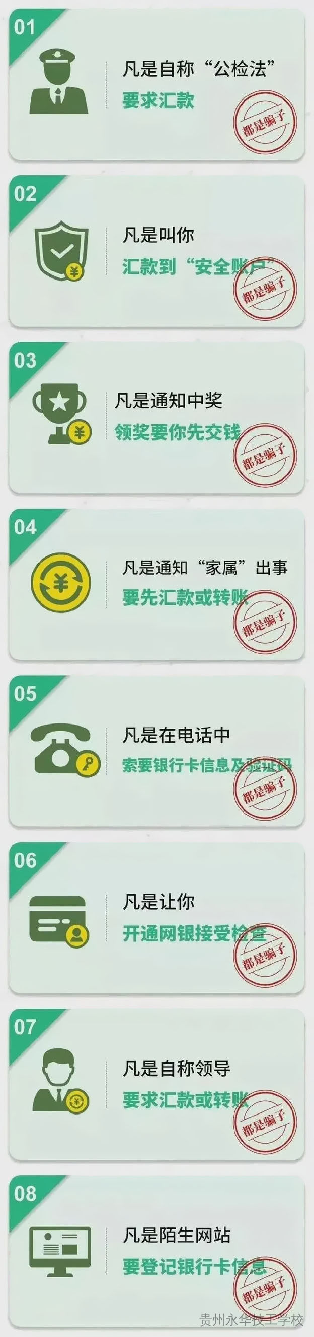 贵州永华技工学校致学生及家长防范电信网络诈骗的一封信！
